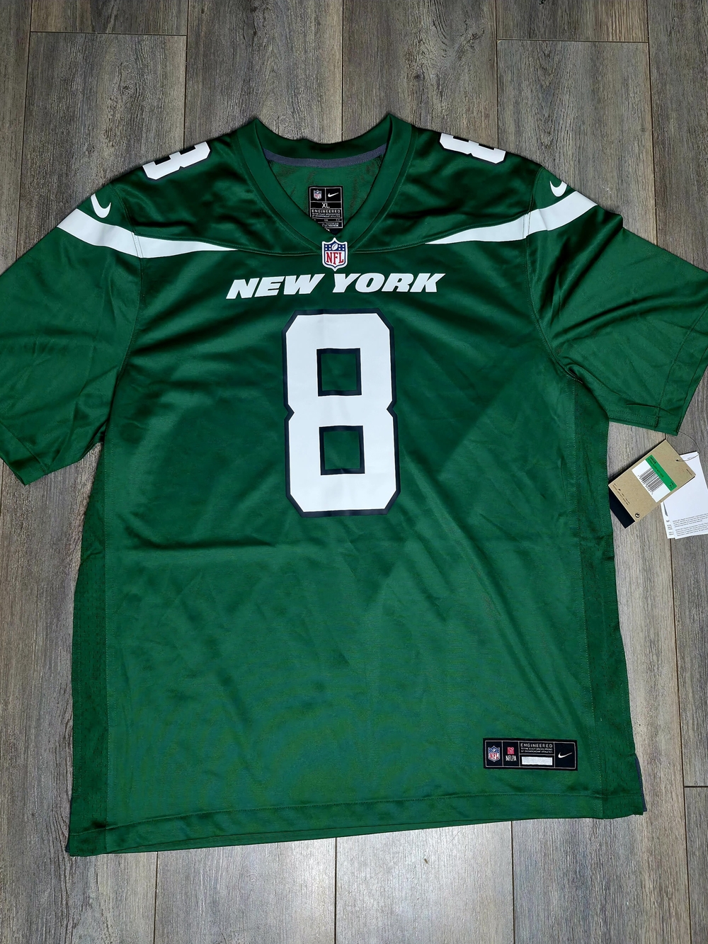 Nike New York Green #8 Football Jersey